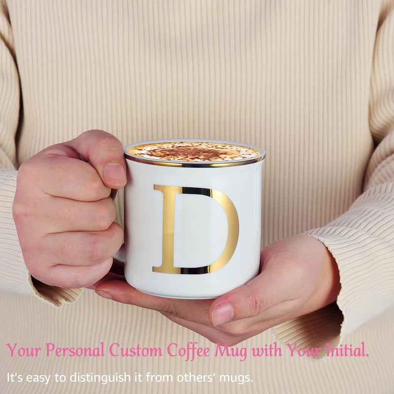 Miicol Ceramic Coffee Mug 16 oz, Monogram Coffee Cup, Golden Initial Tea Mug, Personalized Tea Cup, Unique Gift, Large Mug for Home, Office, Letter D - Image 4